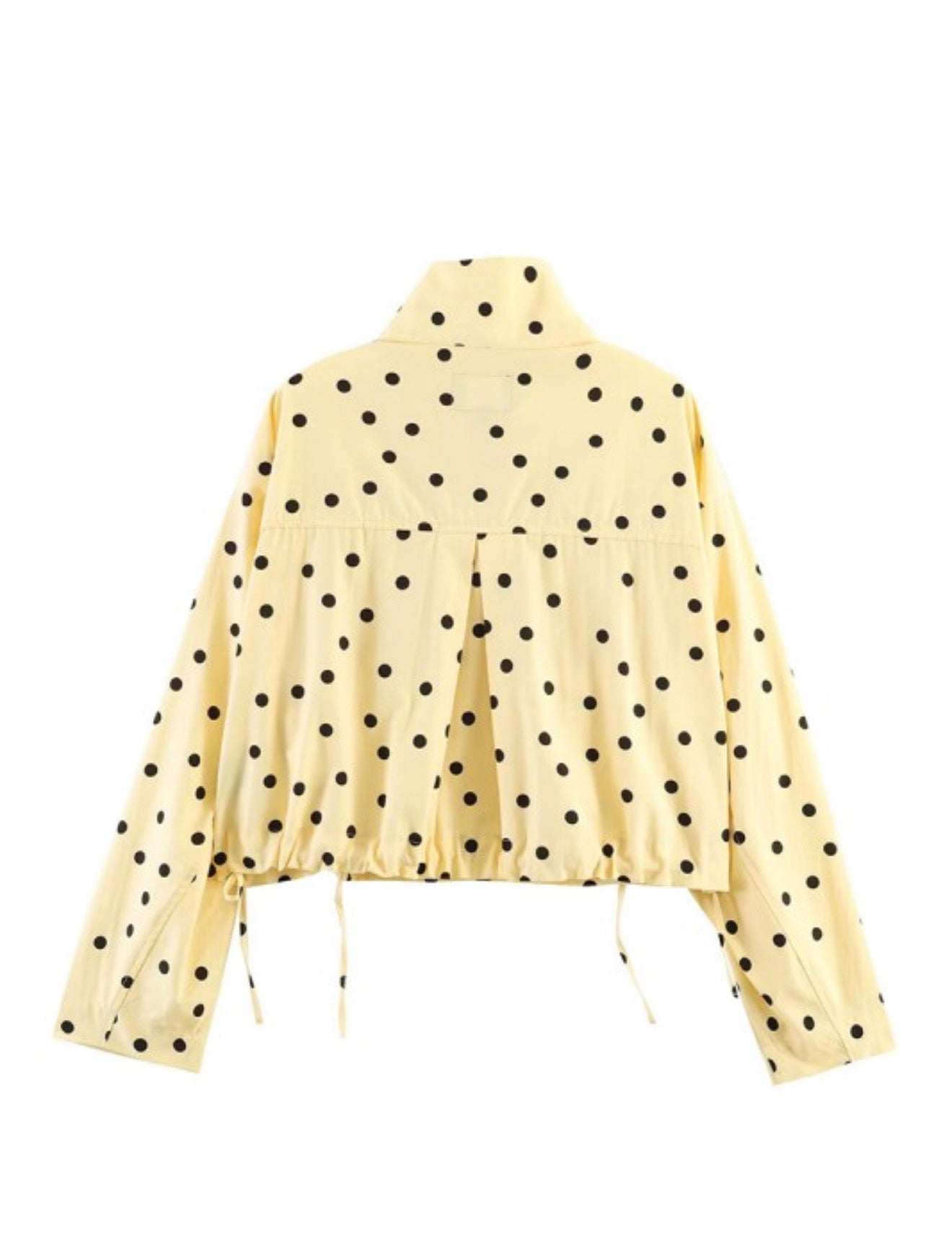 Polka Dot High Collar Cropped Jacket