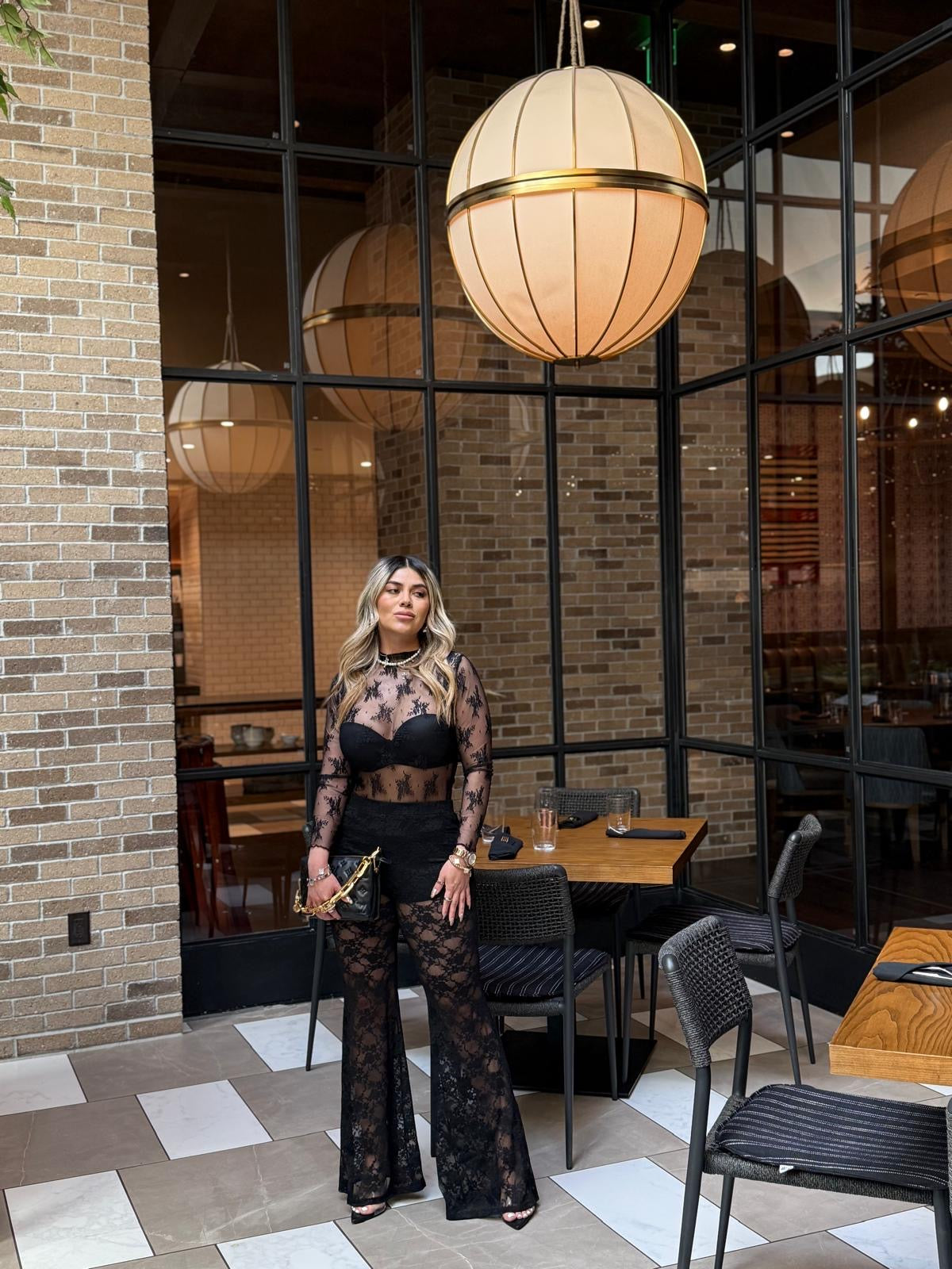 Aranza Black Lace Flare Pants