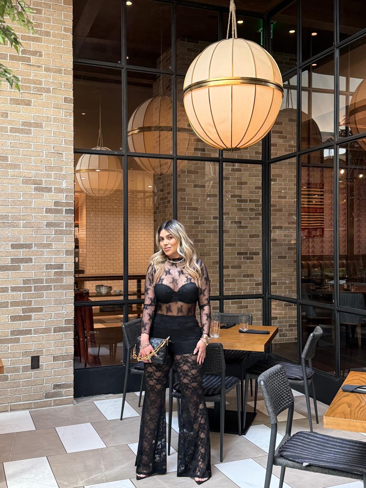 Aranza Black Lace Flare Pants