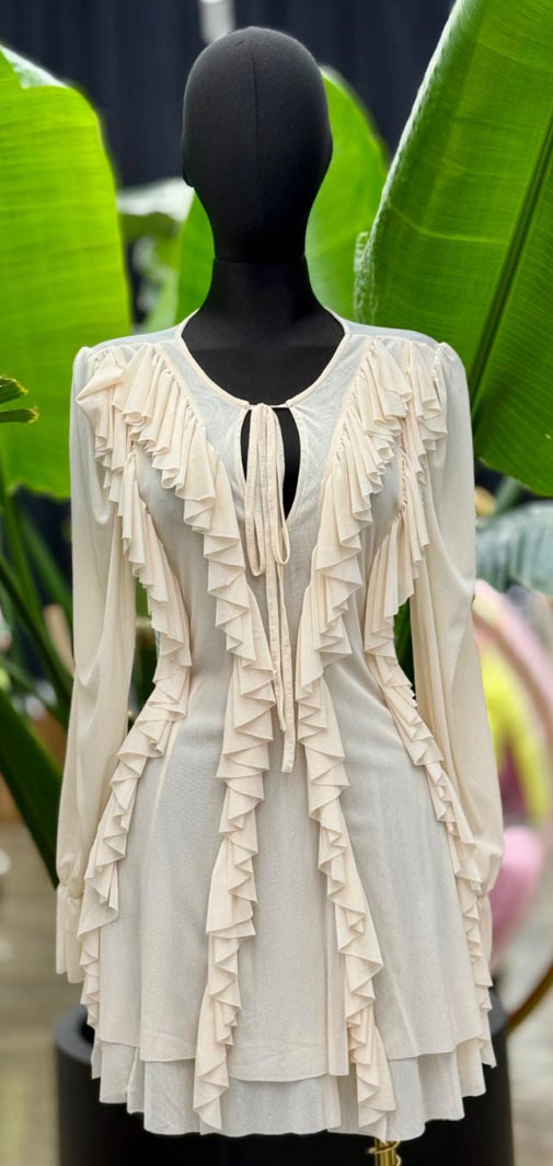 White Ruffle Dress