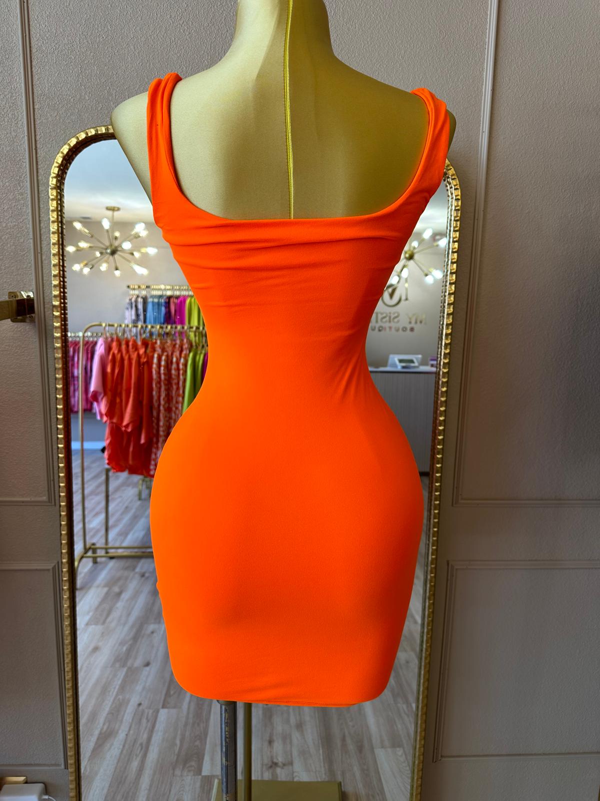 Basic Short Dress Orange