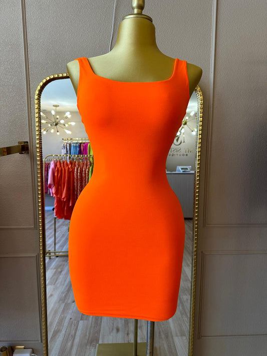 Basic Short Dress Orange