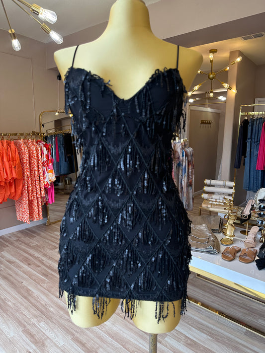 Gala Sequin Black Dress