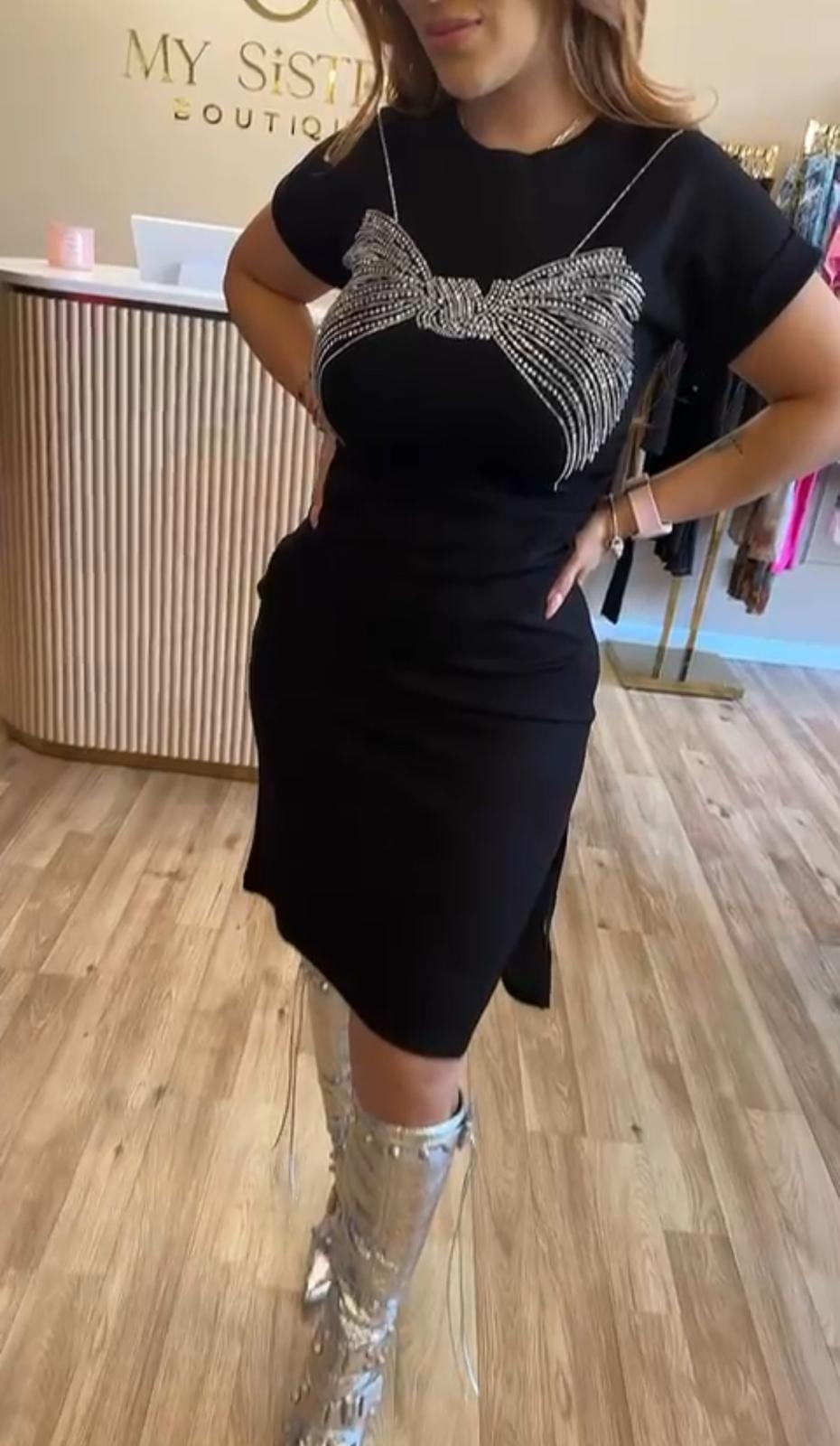 Bow Black Dress